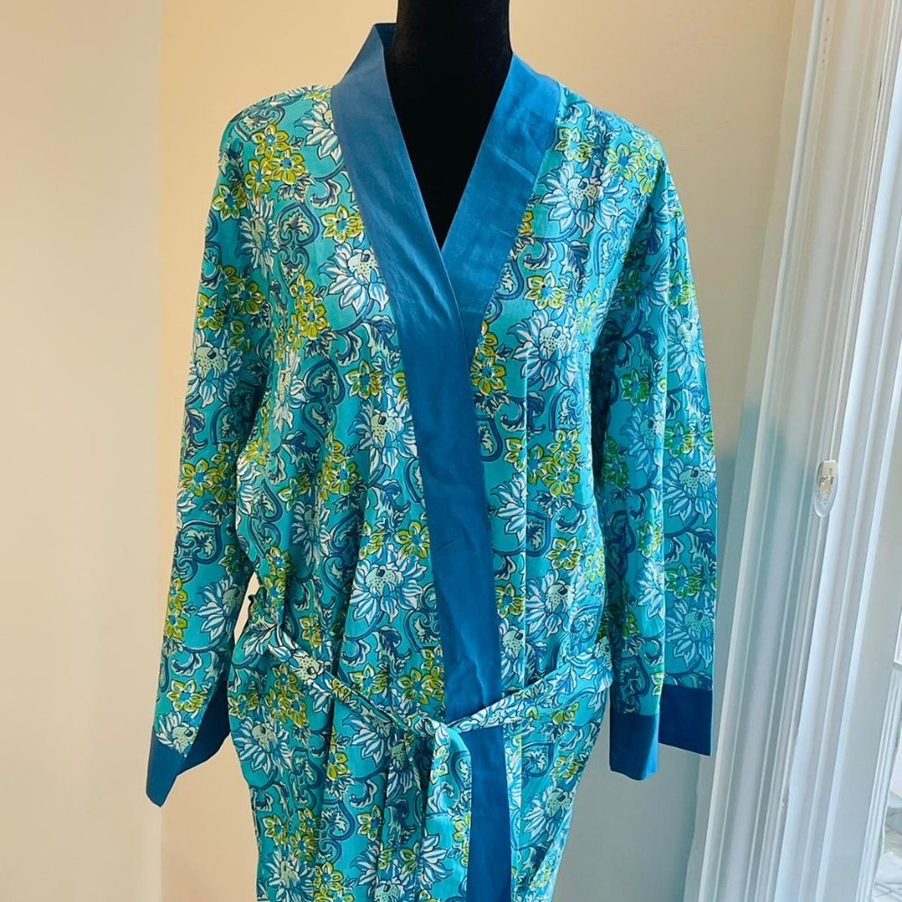 BRAND NEW Cotton Kimono Robes for Women Dressing Gown Blockprint Beach Cover